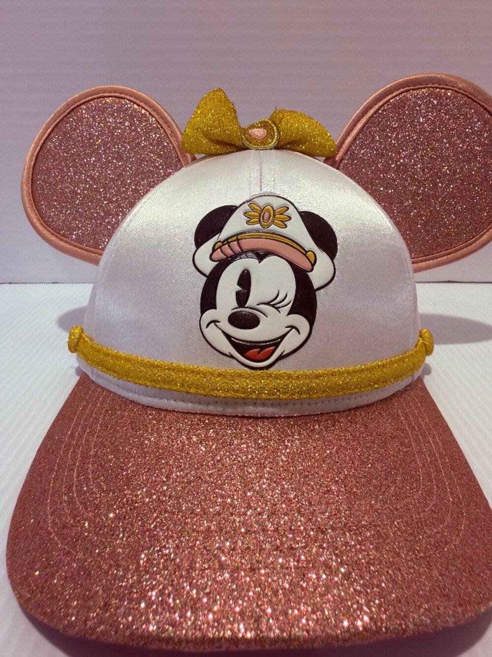 Disney Cruise Line Pink/White Minnie-Mouse Ears One Size Fits Most